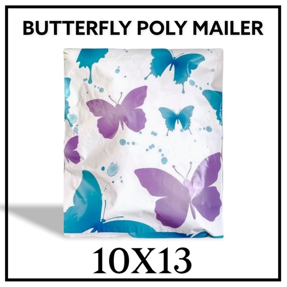 25 10X13 Poly Mailers Butterfly Flat Shipping Envelopes PRICE FIRM - Picture 7 of 9